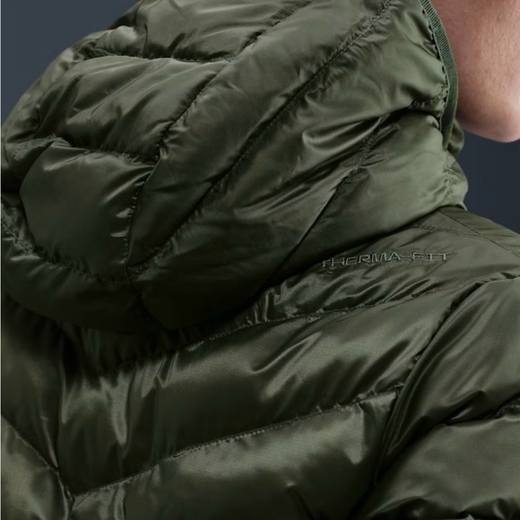 NWT Nike Women’s Sportswear Windpuffer Therma-FIT Hooded Parka olive green S - Picture 10 of 11